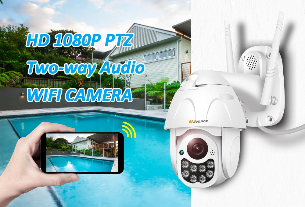 Jennov 1080 P PTZ IP камера Открытый Купол беспроводная видеокамера с Wi-Fi двухстороннее аудио 2MP панорамирование наклон CCTV сети наблюдения ONVIF