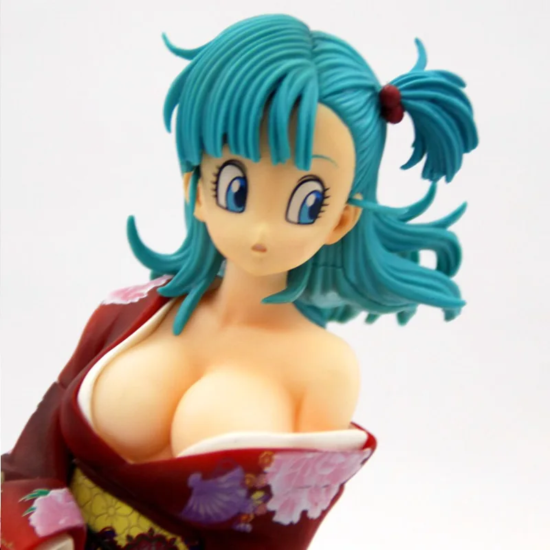 

1/6 Scale DBZ GLITTER GLAMOURS Bulma Red Kimono kneeling ver Resin GK model figure Collection anime figures