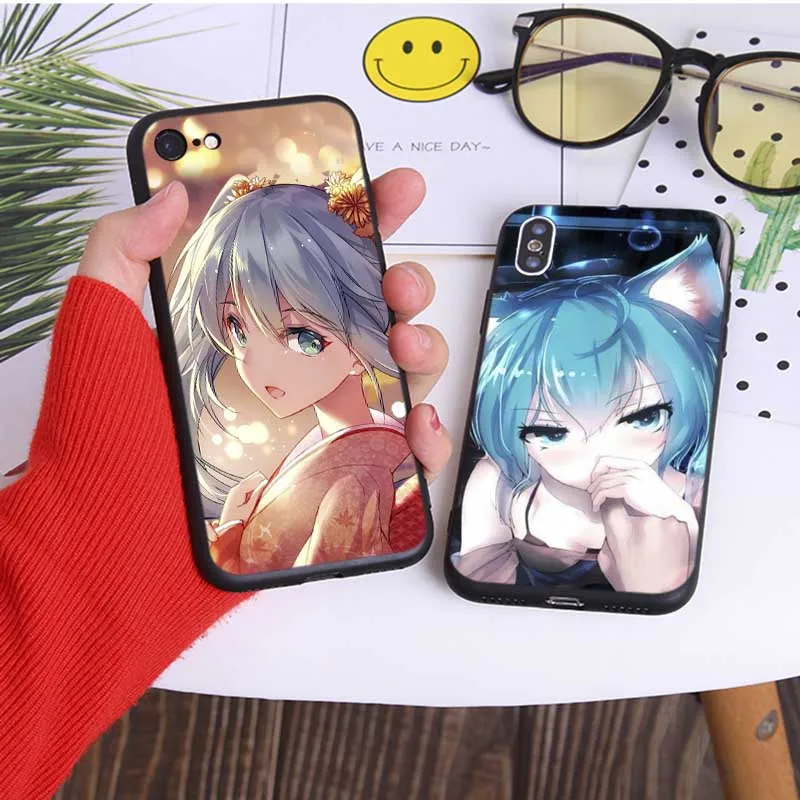 For iPhone 11 pro max 7 XR X 6S 8 XS MAX 6 plus SE 5S Soft silicone Cover Phone Case Anime Girl Hatsune Miku |