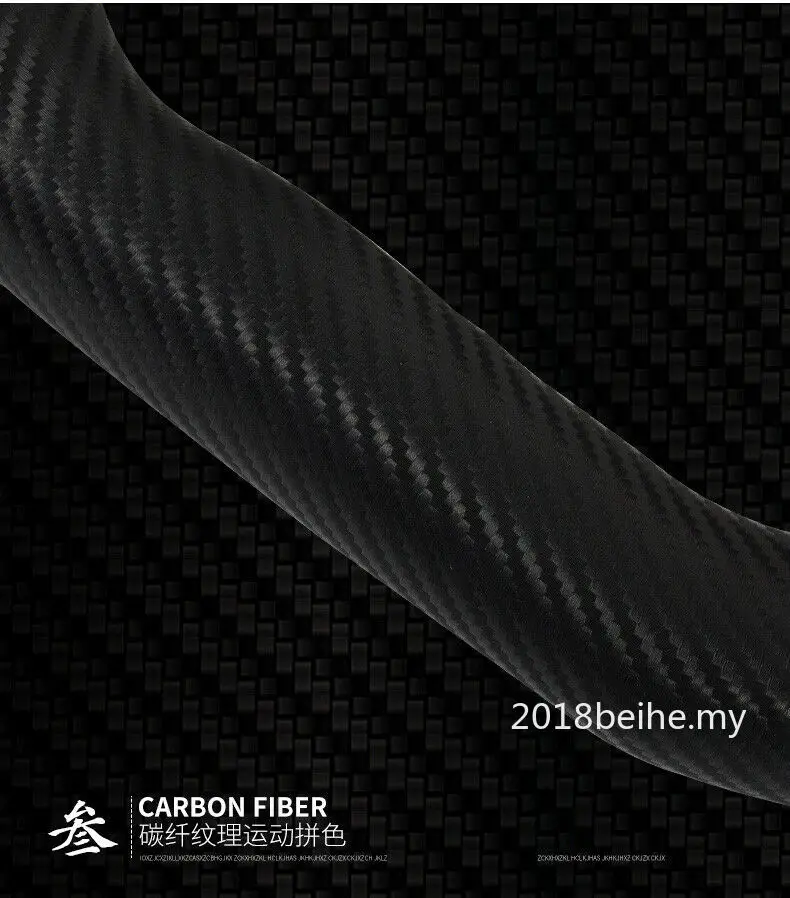 

38cm Black Leather Carbon Fiber Car Steering Wheel Cover For Audi A3 2016-2020