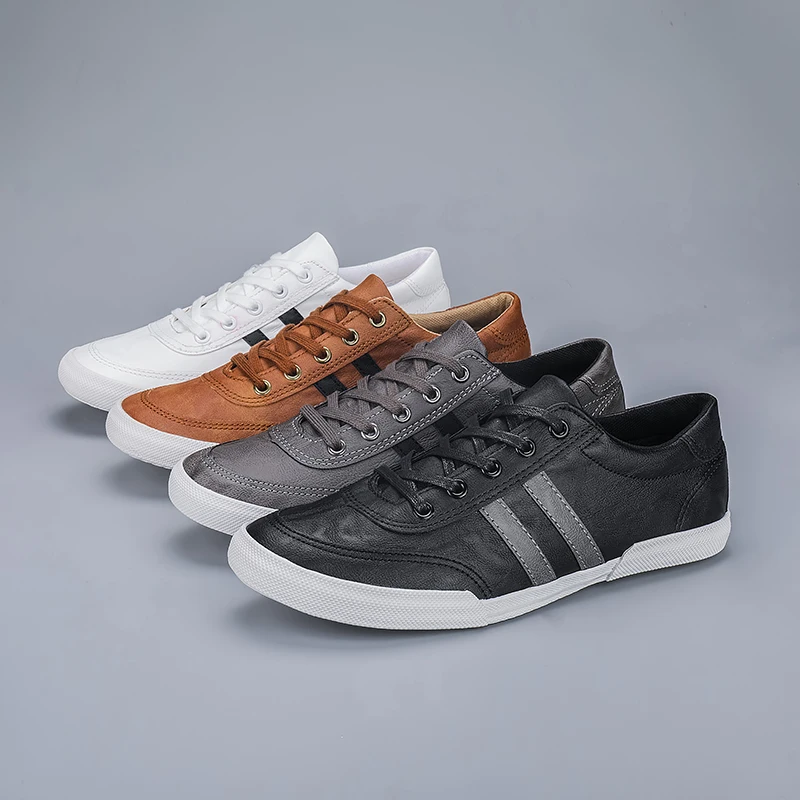 

Summer Comfortable Flat White Shoes Men Tenis Leather Men Casual Shoes 2020 Krasovki Designer Sneakers for Men Zapatillas Male