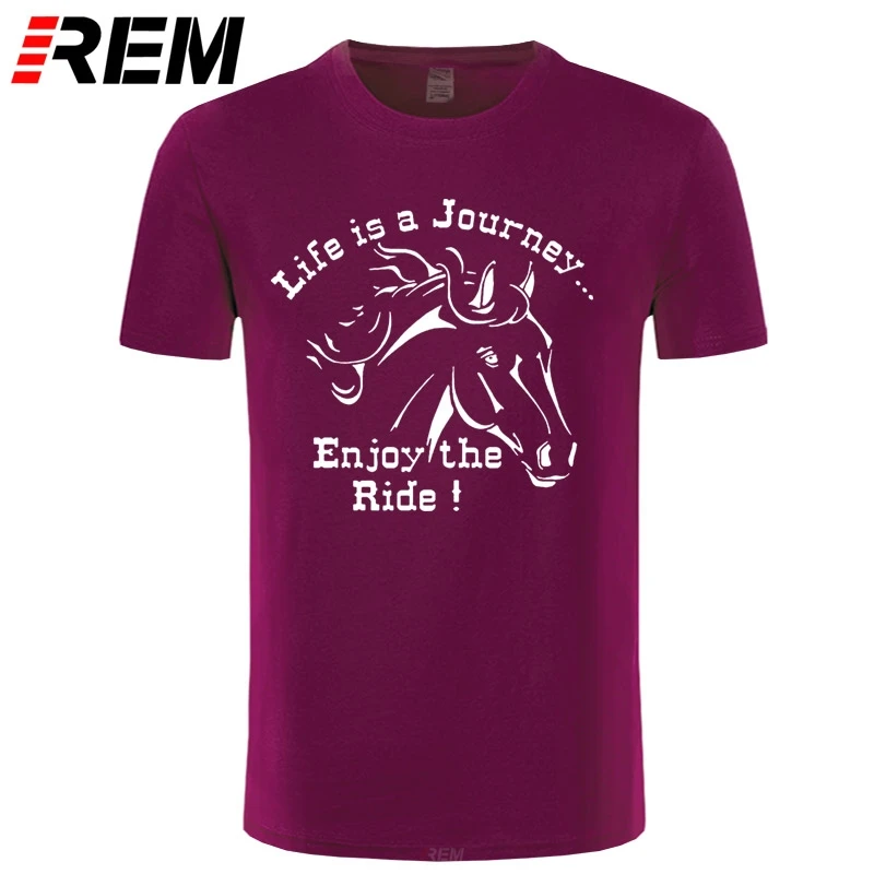 Футболка REM Life Is A Journey Enjoy The Ride Horse мужская с принтом летняя Повседневная рубашка