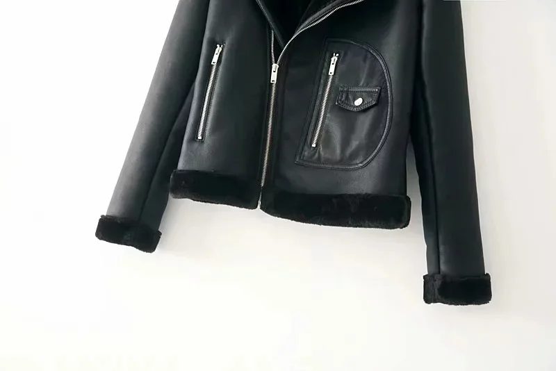 HEE GRAND/женские новые Куртки из искусственной кожи с искусственным мехом зимние толстые меховые пальто ветрозащитная Байкерская короткая куртка теплые пальто женские WWP226