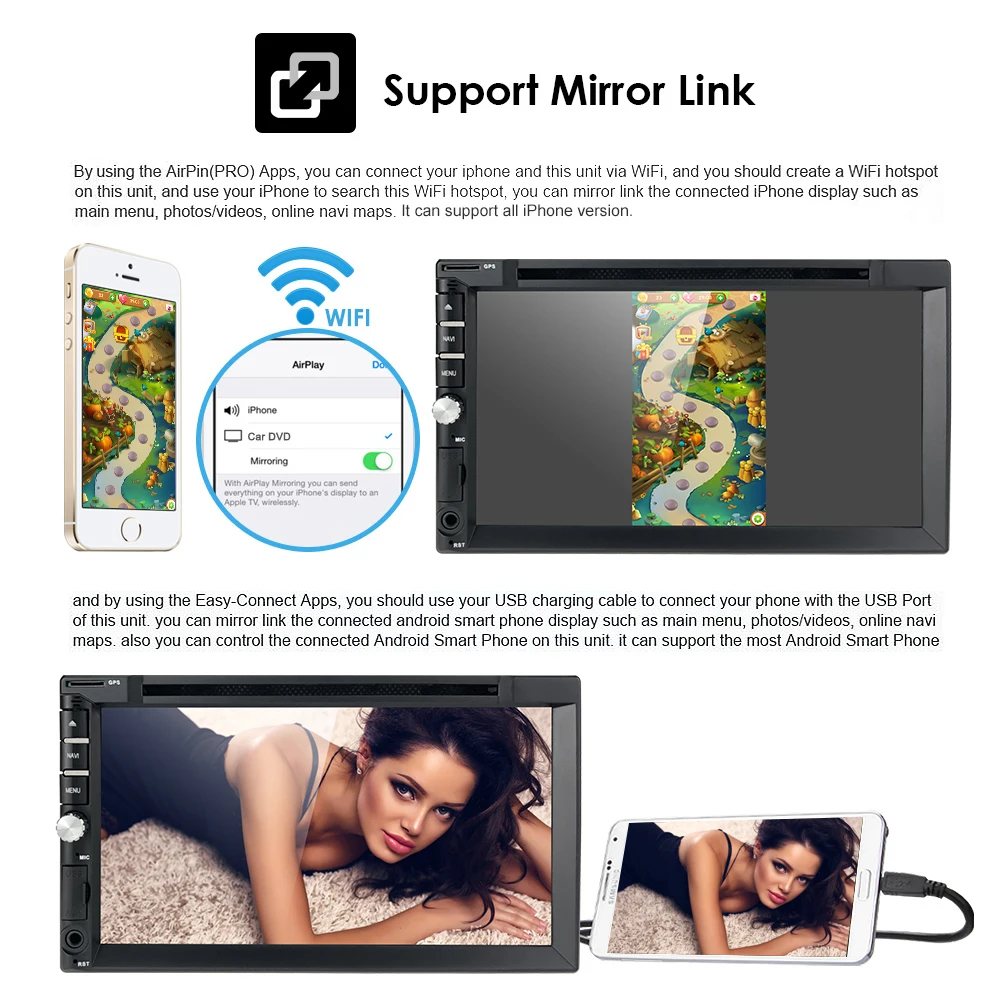 Автомагнитола 2DIN мультимедийный проигрыватель на Android 10 4 + 64 ГБ 1024*600 GPS Wi-Fi |