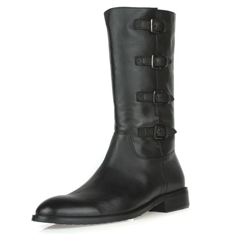 Лидирующий бренд мужские зимние военные ботинки до середины икры в байкерском