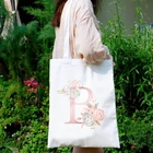 Холщовая Сумка-тоут для женщин, многоразовый саквояж для покупок и путешествий с цветочным принтом и надписью, Классическая сумочка для мамы