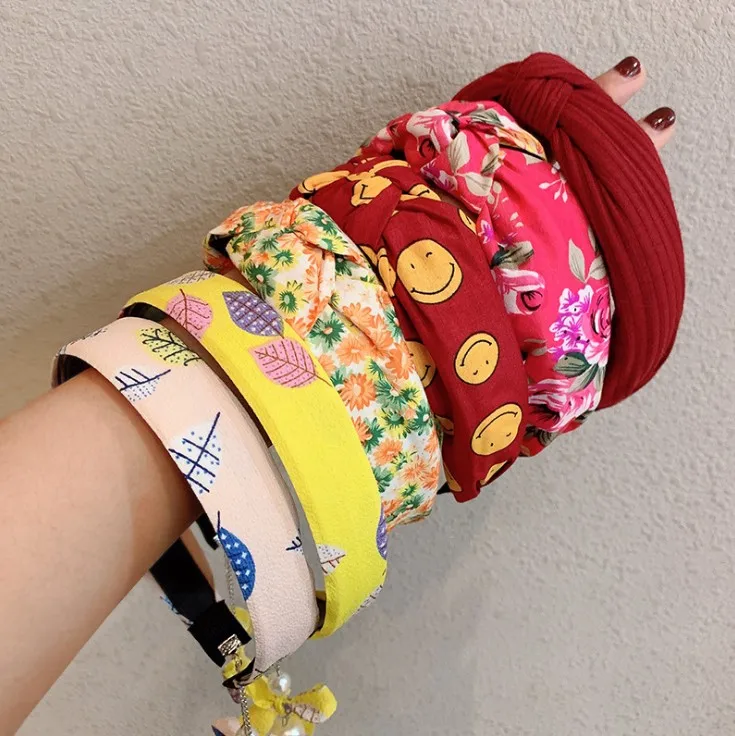 

Children Cute Colors Printed Lattice Stripes Hair Hoop Hairbands Girls Lovely Bow Knot Headbands Kids Hair Accessories