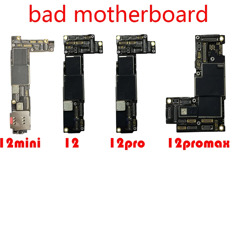 Bad Motherboard For iPhone 12promax 12pro 12mini Complete Logic Board With Nand CPU Power Off Mainboard For Repair Practice