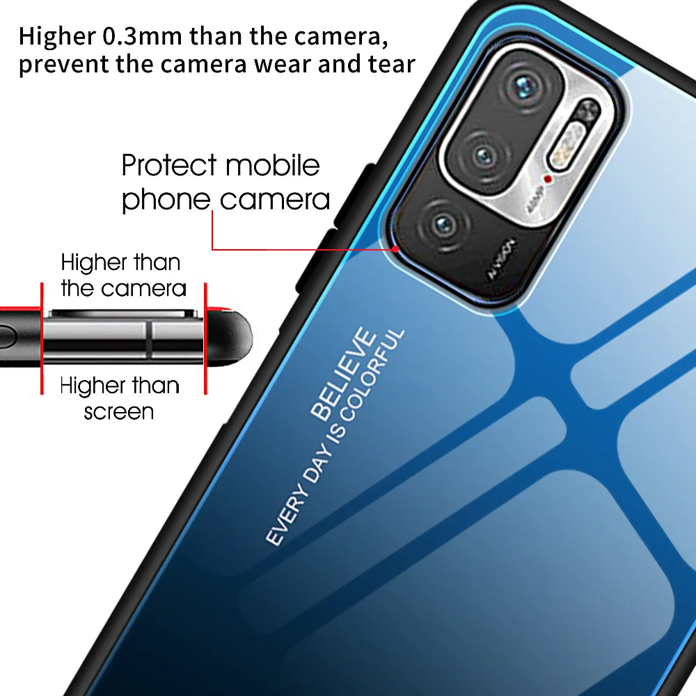 Tempered Glass Phone Case For Xiaomi Redmi Note 10 Pro Max 11 Pro Plus Hard Protective Glass Case For Redmi Note 10 10pro Cover