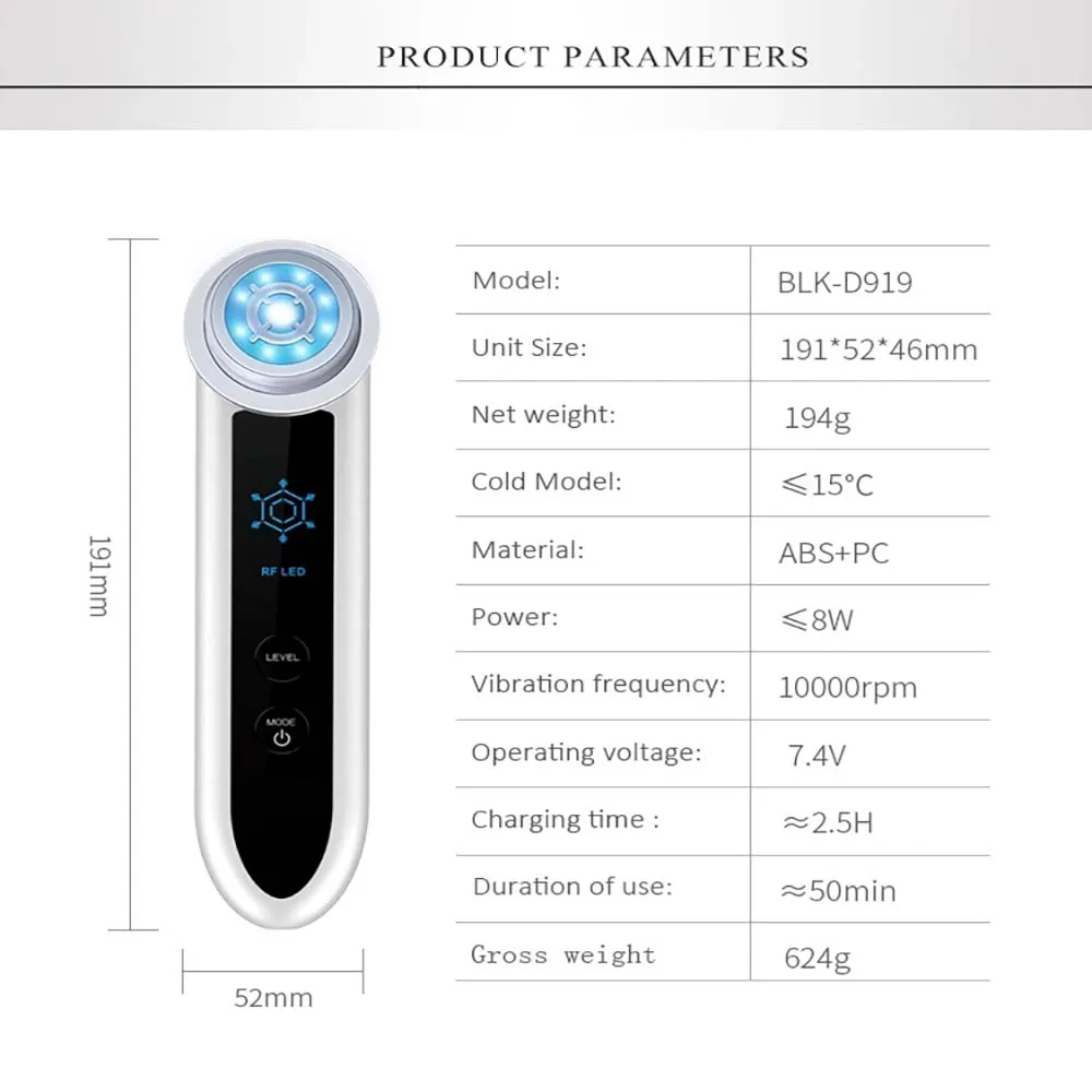 Радиочастотный массажер для лица устройство удаления морщин и акне фототерапии