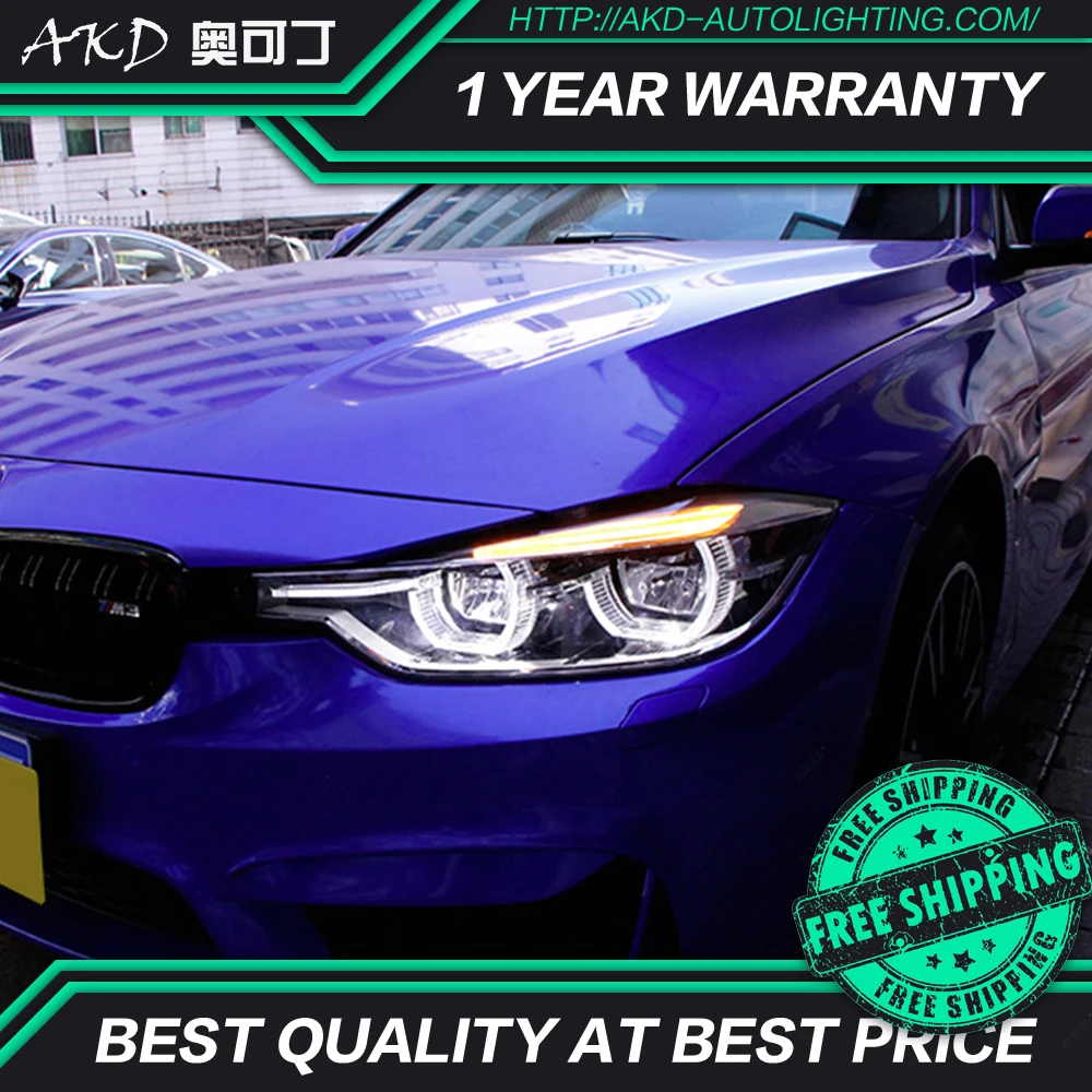 AKD автостайлинг для F30 F35 фары 2013-2016 320i 318i 325i DRL Hid ангельские глазки Биксеноновые