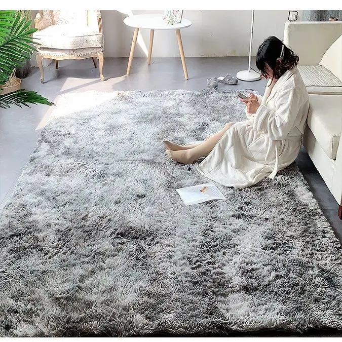 

Grey Carpet Tie Dyeing Plush Soft Carpets for Living Room Anti-slip Floor Mats Bedroom Water Absorption Carpet Rugs blue rugs