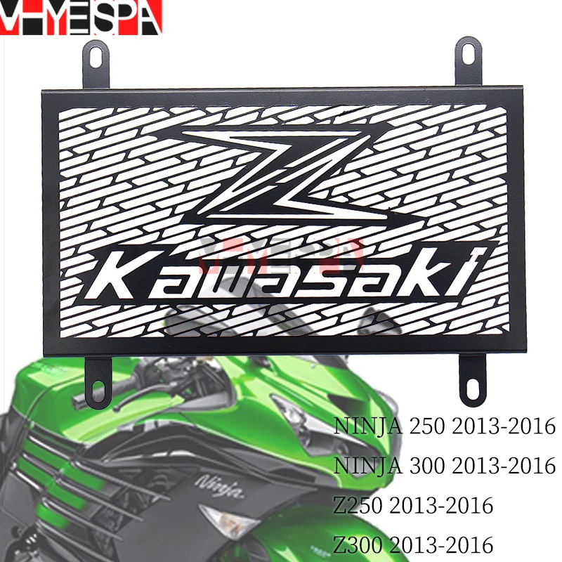 

New Stainless Steel Motorcycle Radiator Grille Guard Cover ProtectorFor Kawasaki Z300 Z250 NINJA250 300 2013-2016 2014 2015