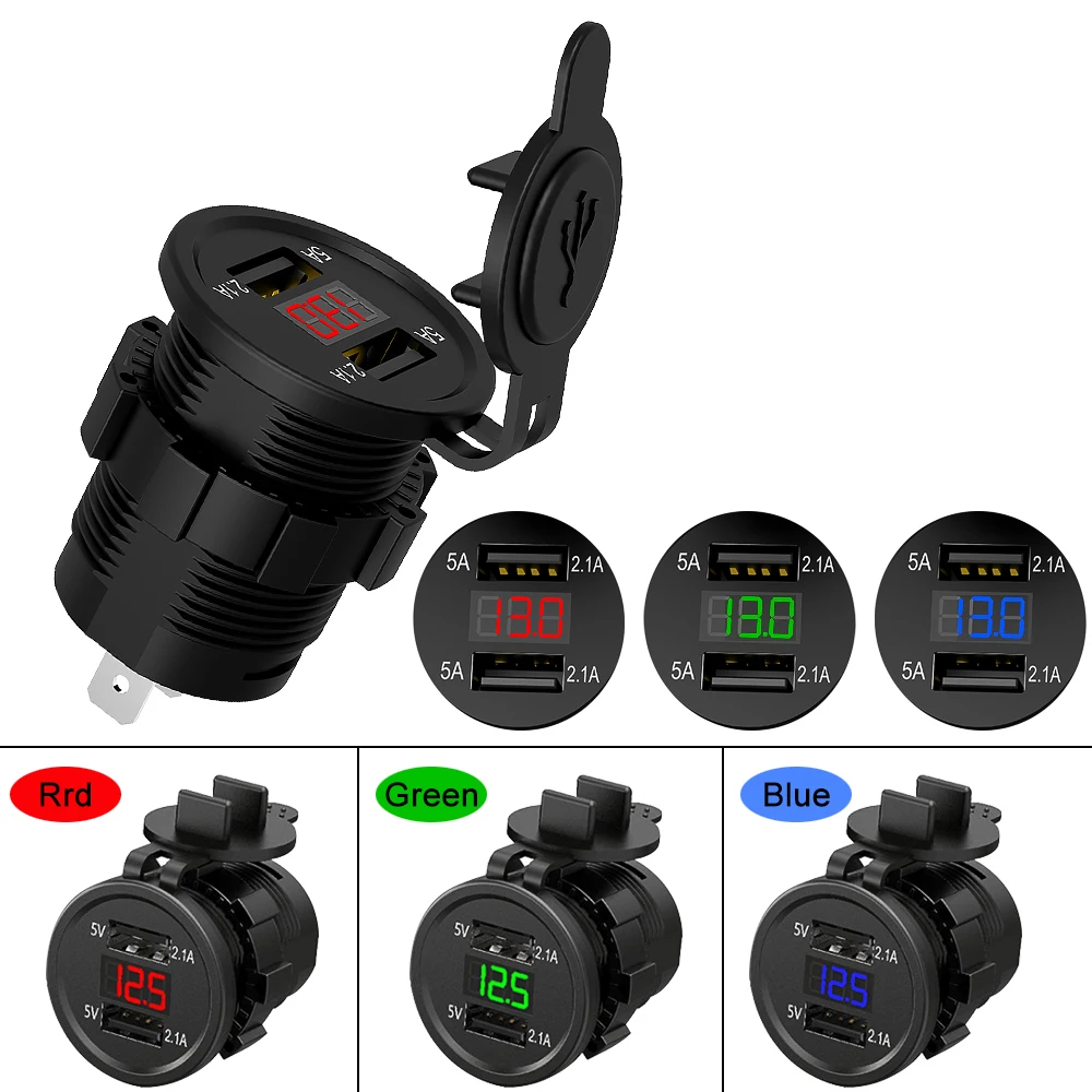 Двойной USB разъем для зарядки автомобильного прикуривателя мотоцикла Авто