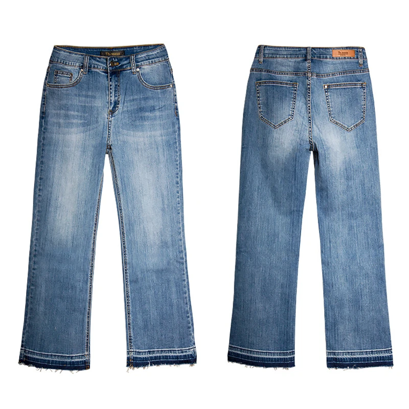 Новые джинсы с высокой талией расклешенные для женщин в стиле бойфренд узкие