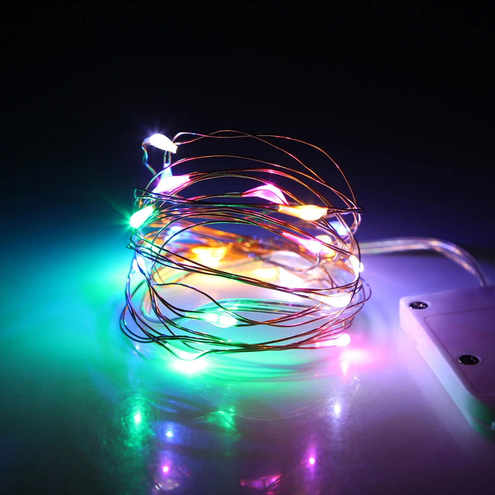 Светодиодная гирлянда из медной проволоки 3 м 30 светодиодов Сказочная CR2032 на