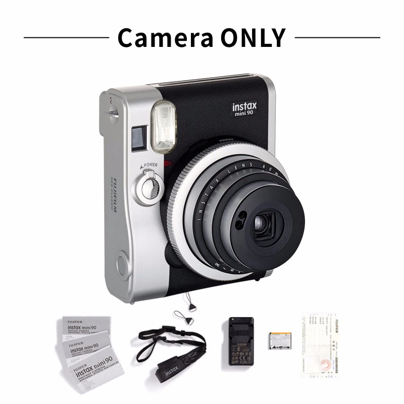 Оригинальная фотокамера Fujifilm Instax Mini 90, лидер продаж, Новое мгновенное фото, 2 цвета, черный, коричневый