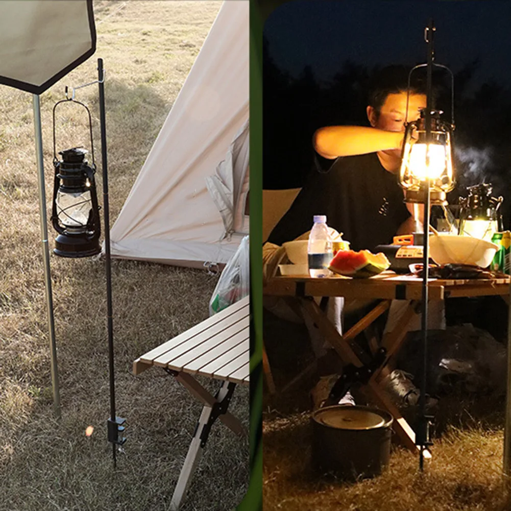 

Camp Hiking Lamp Post Pole Kit Camp Barbecue Light Holder Pole Outdoor Folding Hanging Light Fixing Stand Holder