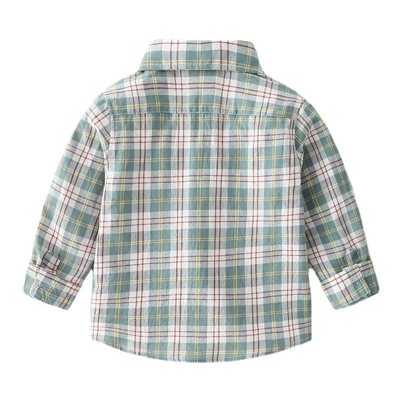 

2021 Spring Boys Children's Plaid Shirt Korean Long Sleeve Top Fashion Style Wear Shirt Clothes