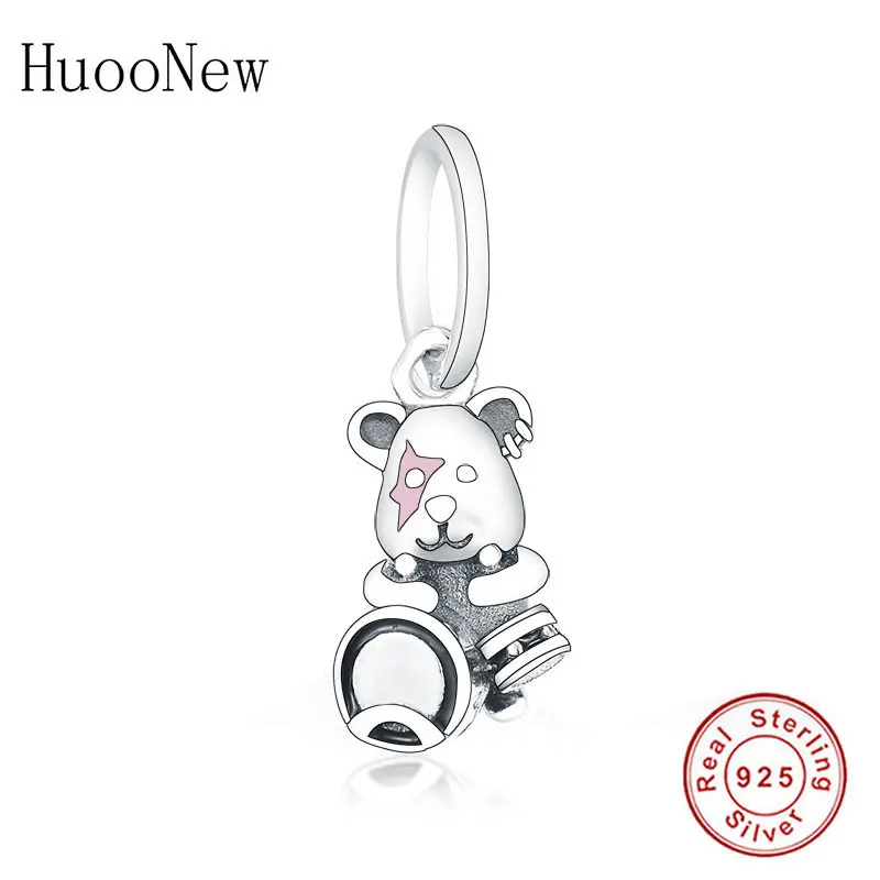 

2019 Winter New 925 Sterling Silver Bear Dangle Bead Charm Fit Original Charms Bracelet berloque Jewelry Christmas Gift