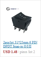 10 шт./партия KCD1 15*10 SPST 250V 3A 2 Pin Красный переключатель для лодки кнопка включения выключения