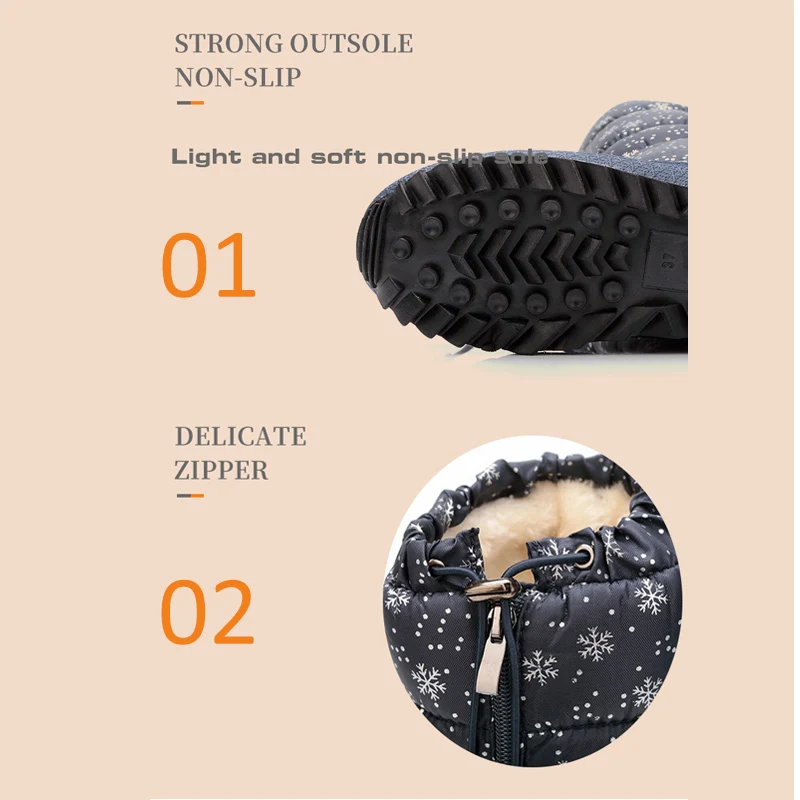 Женские лыжные ботинки зимние теплые Непродуваемые на толстой плюшевой