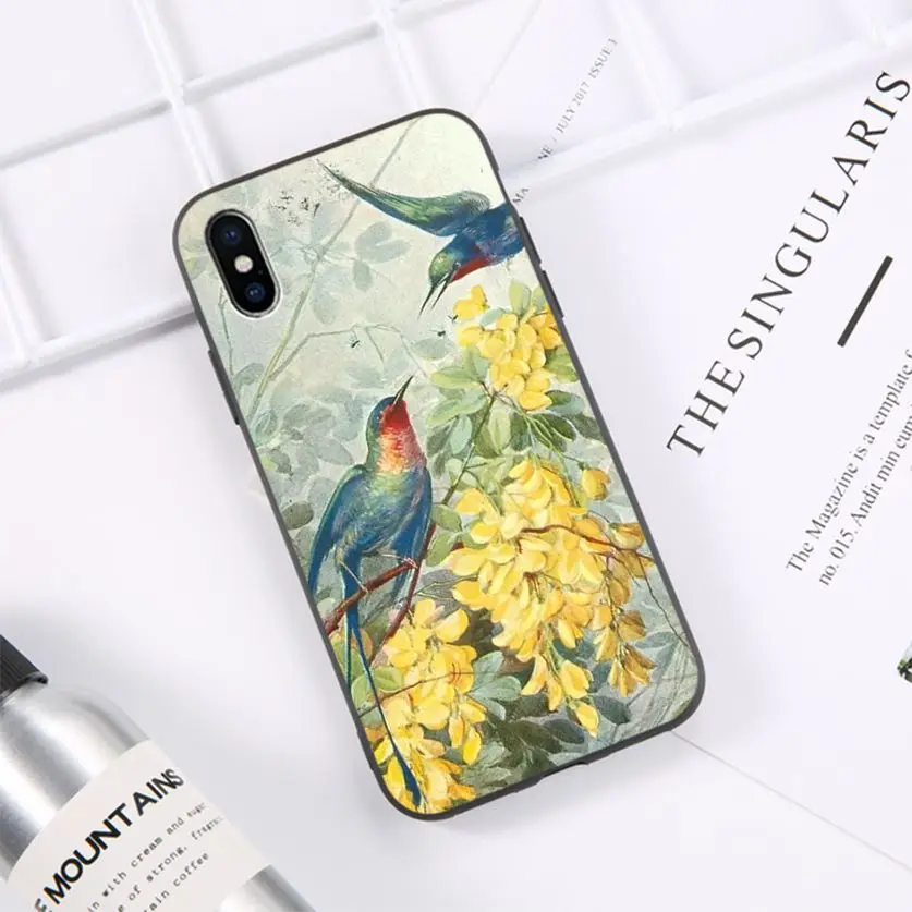 

Modern art watercolors birds Novelty Fundas Phone Case Cover for iPhone 11 pro XS MAX 8 7 6 6S Plus X 5 5S SE XR casese 2020