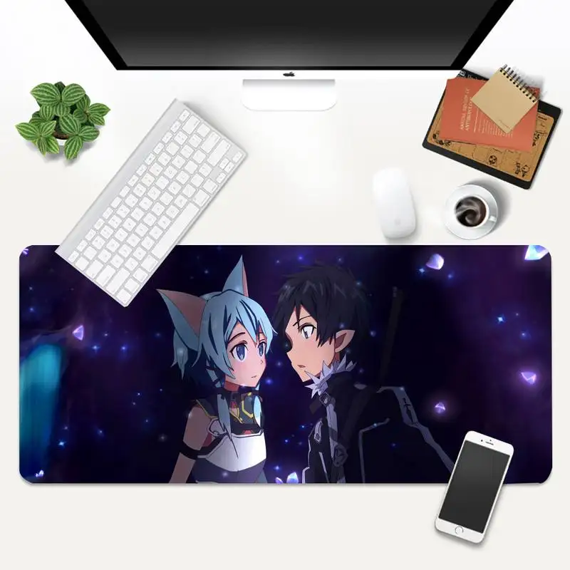 

Sword Art Online2 Natural Rubber Gaming mousepad Desk Mat XL Large Gamer Keyboard PC Desk Mat Takuo Computer Tablet Mouse mat