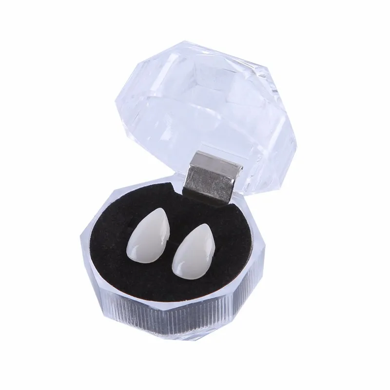 

Crystal Box Halloween Party Props Tip Little Tiger Tooth Cosplay Makeup Vampire Zombie Resin Denture