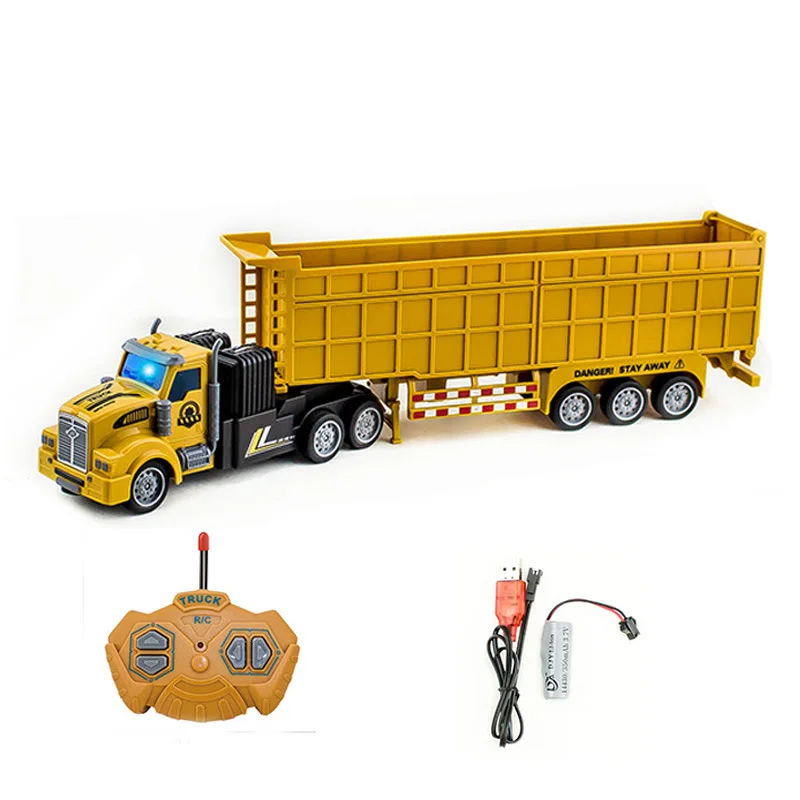 1:48 36Cm Big Rc Truck Model 27 Mhz Wireless Remote Control Dump Transporter Container Car Toys for Boy Kid Child | Игрушки и хобби