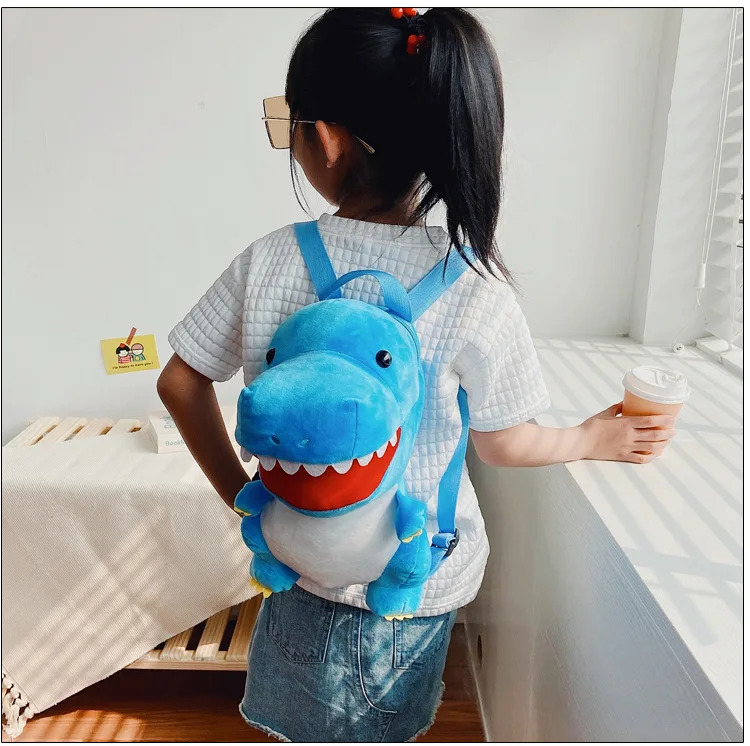 

New Fashion Creative 3D Dinosaur Backpack Cute Animal Cartoon Plush Backpack Dinosaurs Bag for Children Kids Boy Gifts