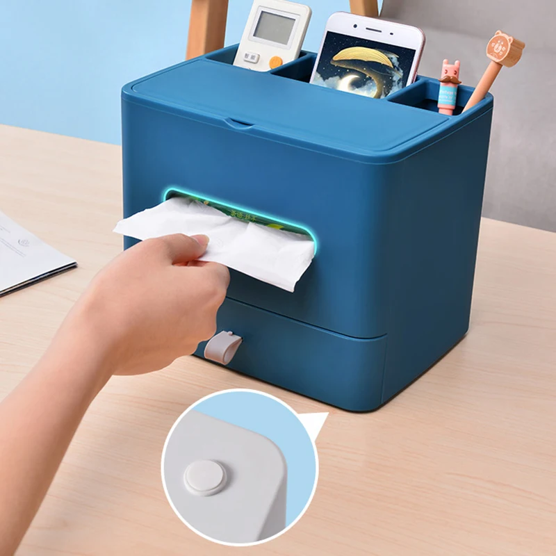 Зеркальный пластиковый ящик для хранения органайзер макияжа Настольная офисная