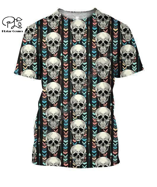 

PLstar Cosmos Skull Art Colorful Funny Ghost Streetwear T-shirt Harajuku 3DPrint Summer Funny Casual Short Sleeve Men/Women A-3
