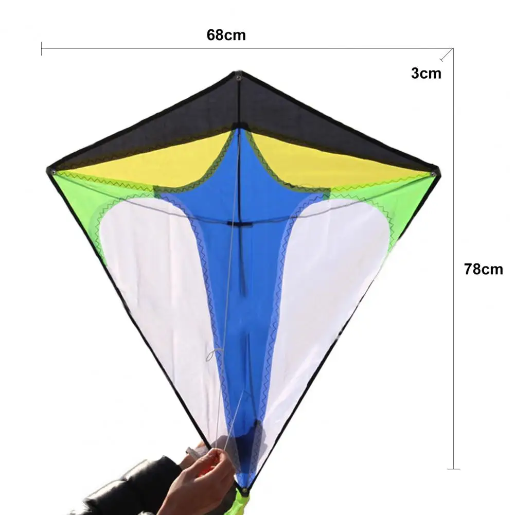 

Diamond Kite Eye-catching Easy Installation Polyester Rainbow Outdoor Sports Kite Diamond Kite for Children Outdoor Fun Sports