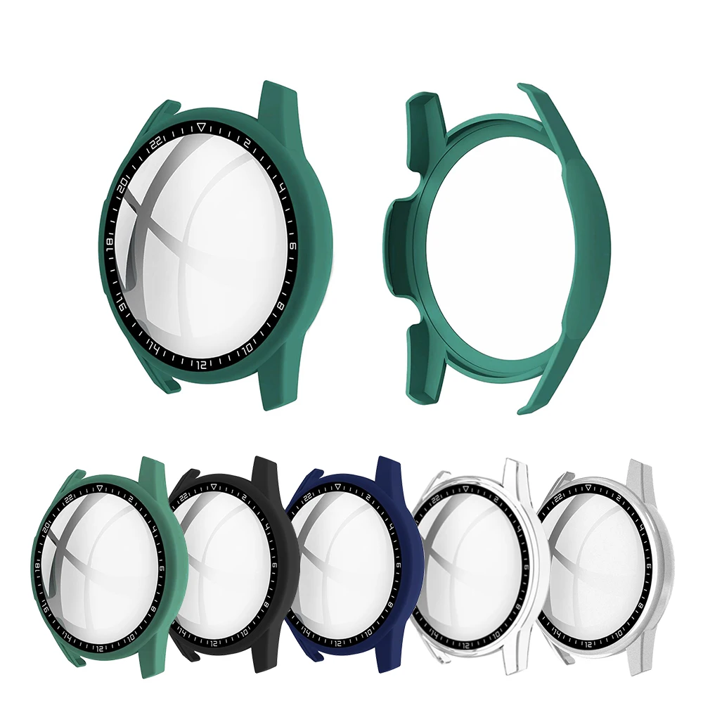 

Роскошный чехол-бампер со шкалой, защитная рамка для экрана, ПК, закаленное стекло, полное покрытие для Huawei Watch GT2 GT 2