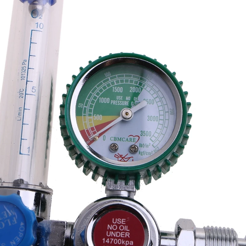 Oxygen Pressure Gas Regulator Inhaler G-5/8 Male Thread O2 Reducer Gauge Flow Meter Buoy Type Inhalator G8TB | Инструменты