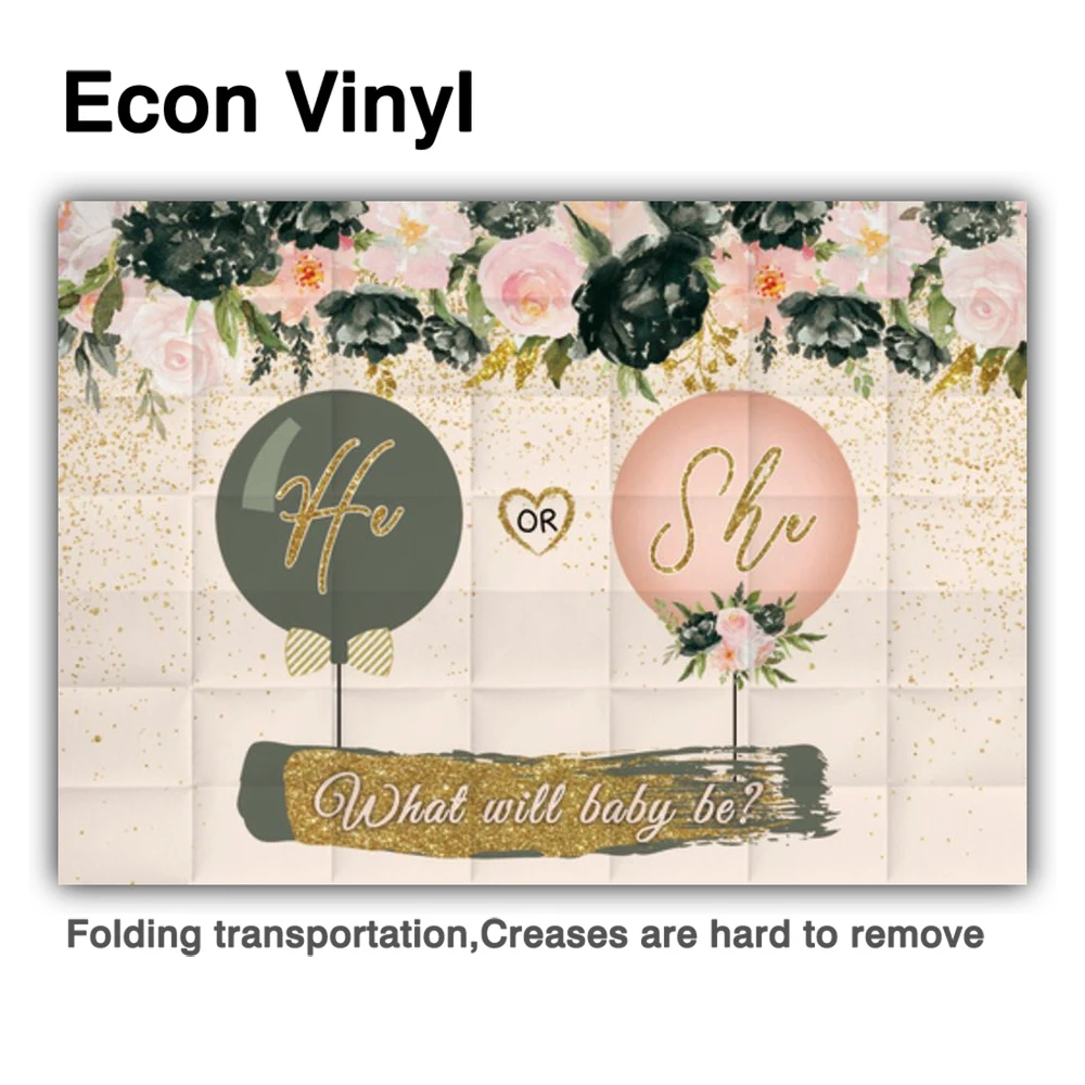 Фон для фотосъемки Allenjoy с изображением пола и надписью He or She Baby Shower золотые