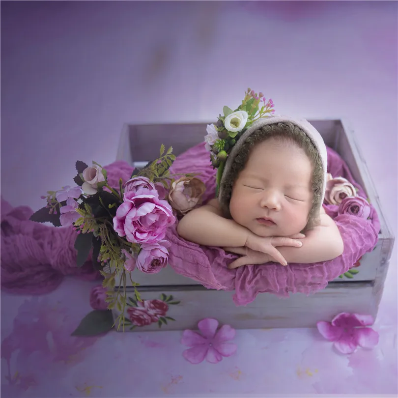 Винтаж коричневый новорожденных вязаный берет шляпу для Подставки фотографий