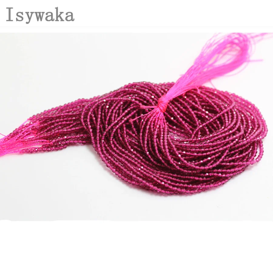 purple red Isywaka гранат красный 2 мм 170 шт индийские кристаллические граненые бусины футбольные круглые стеклянные бусины для рукоделия - Цвет: purple red