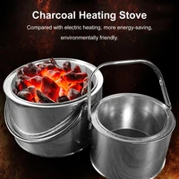 portable handheld charc oal heating stoves winter camping furnace c oal wood fire stove white iron picnic barbecue stoves warmer