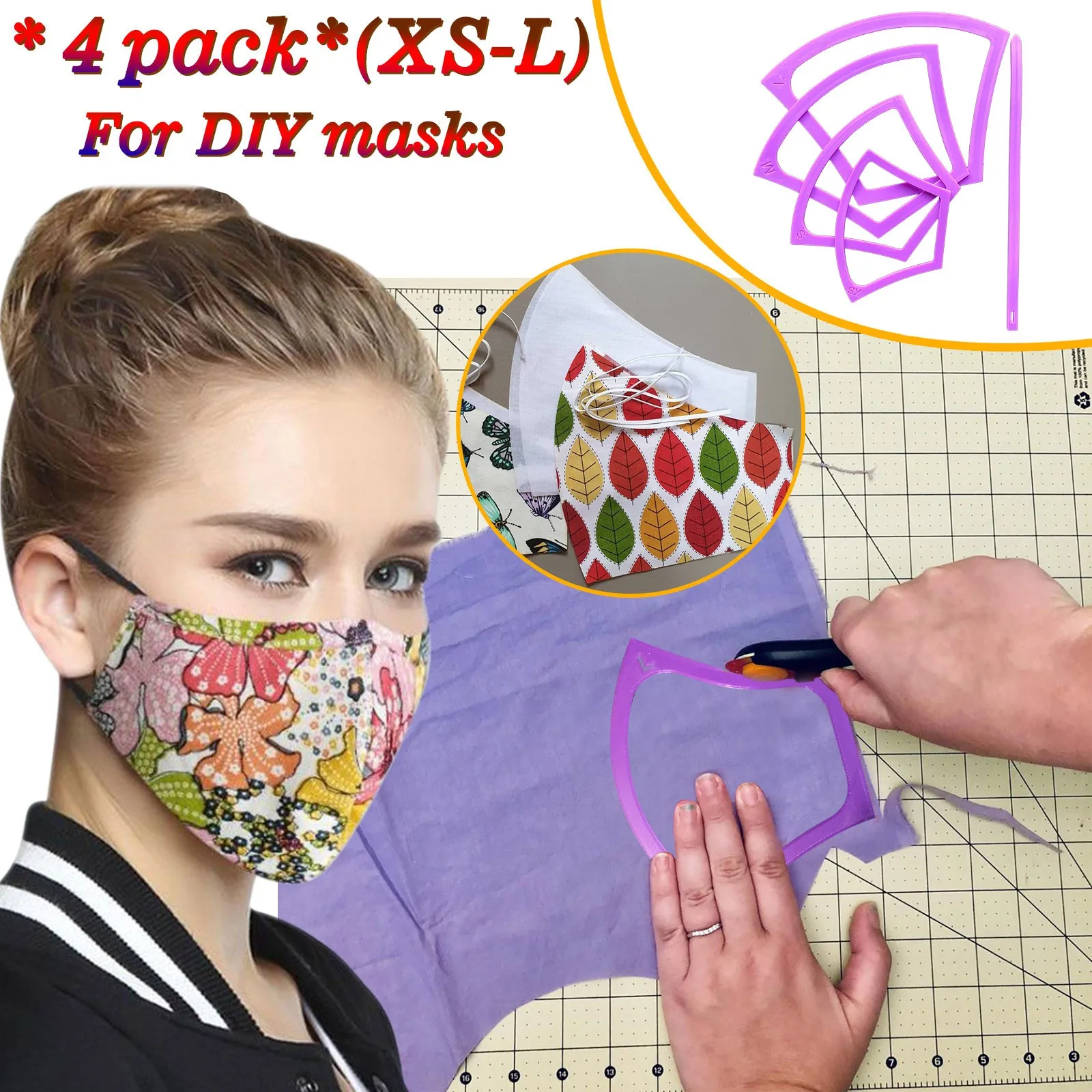 Комплект из 4 предметов многоразовая маска шаблоны/шаблон для DIY маски на резинке