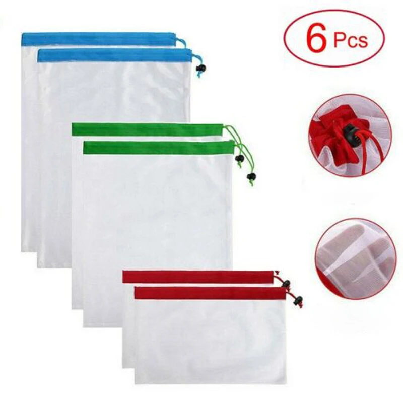 Lightweight Storage Bags Polyester Medicines Cosmetics 6/9Pcs Grocery Fruit Kitchen Organizer | Дом и сад