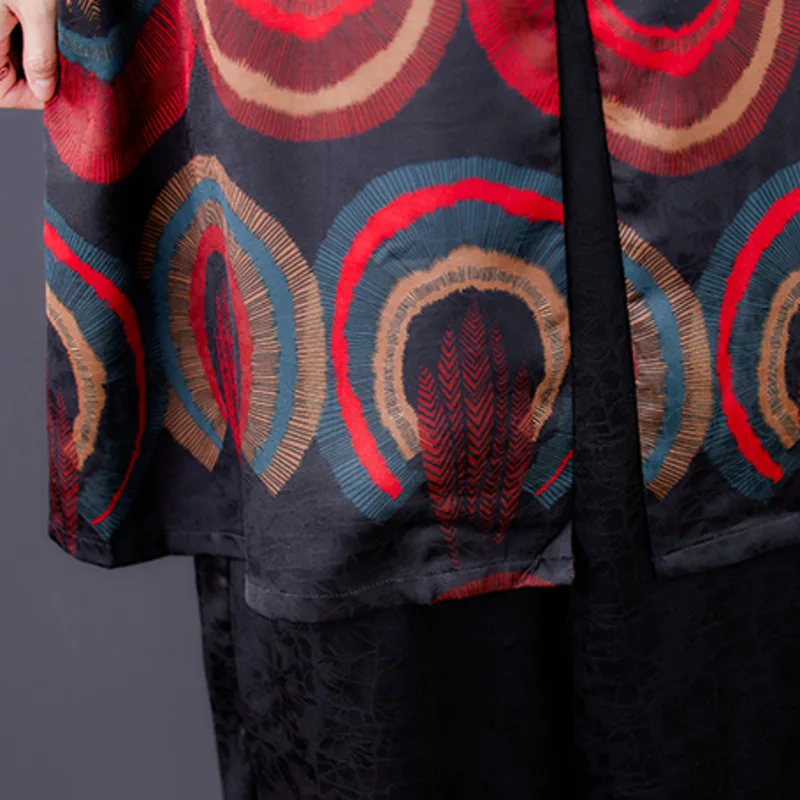 

Conjunto Dos Piezas Mujer Ladies Clothes Suit Wide Leg Fashion Pants Spring New Temperament Two-piece Single-Breasted 3/4 Sleeve