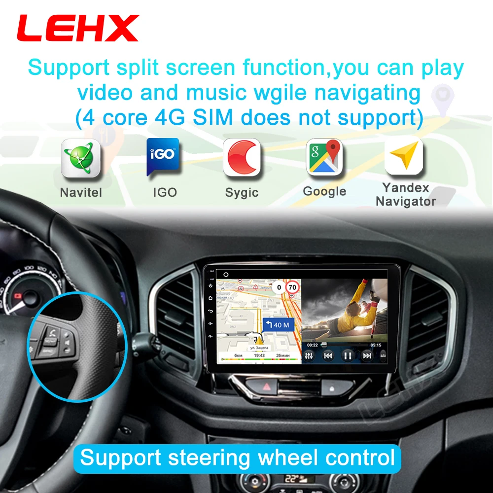 LEHX автомобильный Android 9 0 2 Гб Ram Радио мультимедийный видео плеер навигация GPS din dvd