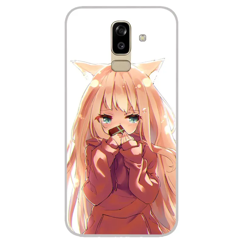 Для девочек с милой аппликацией в виде кошачьей мордашки матовый Силиконовый