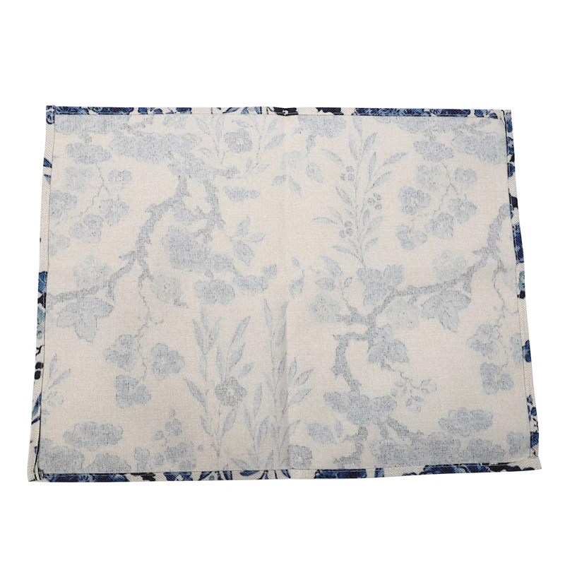 

6 Pcs Blue White Flowers Placemat Coasters Cup Dish Gl Table Mat Insulation Pad Kitchen Accessories Decoration