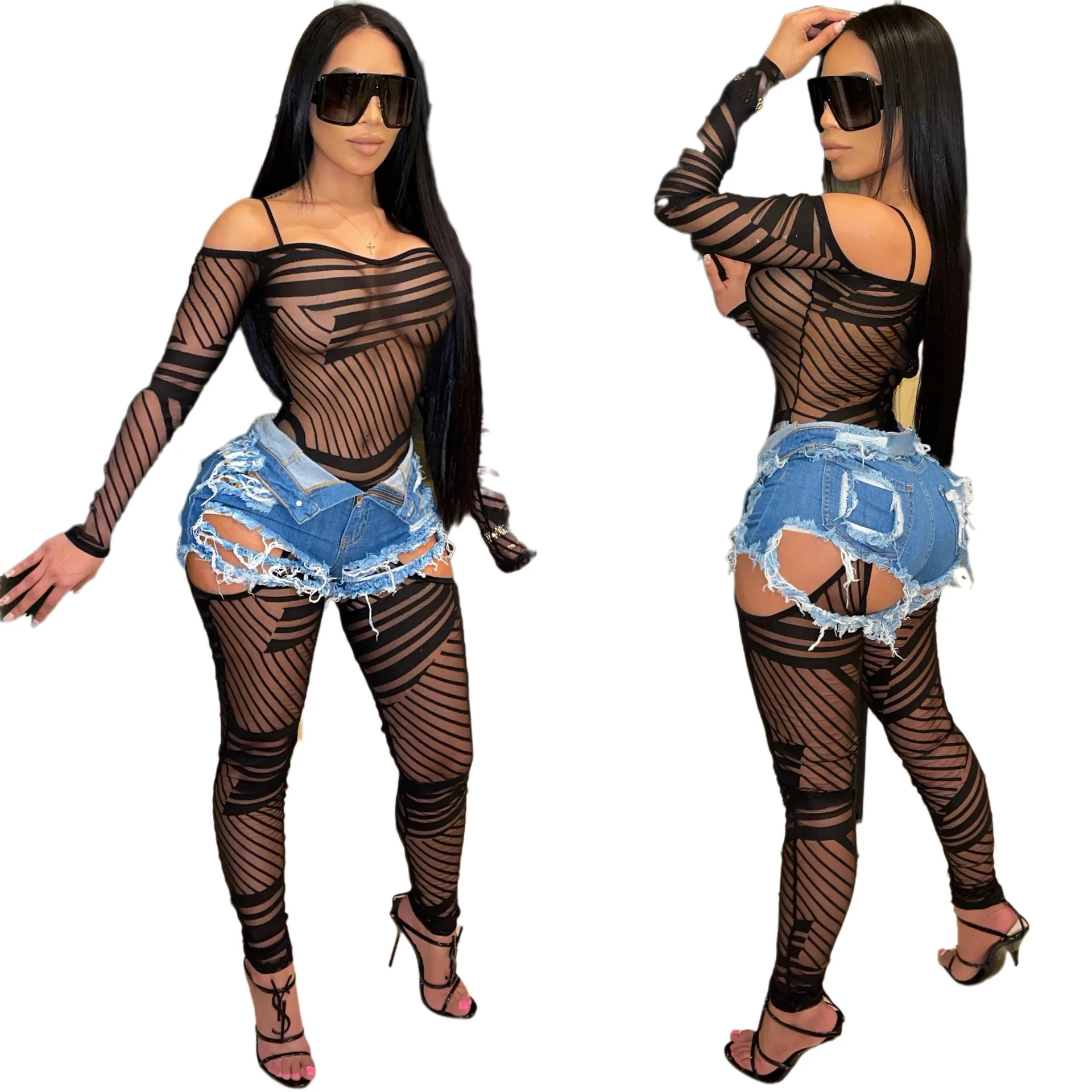 

Women's Hot Sale Fashion Hand-Worn High Waist Washed Stretch Jeans