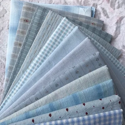 CC737-10pcs 23x33cm polychromatic the cheapest Japanese first dye washed fabric stitching dol DIY fabric plaid cotton doll cloth D30 - Цвет: CC737-10pcs