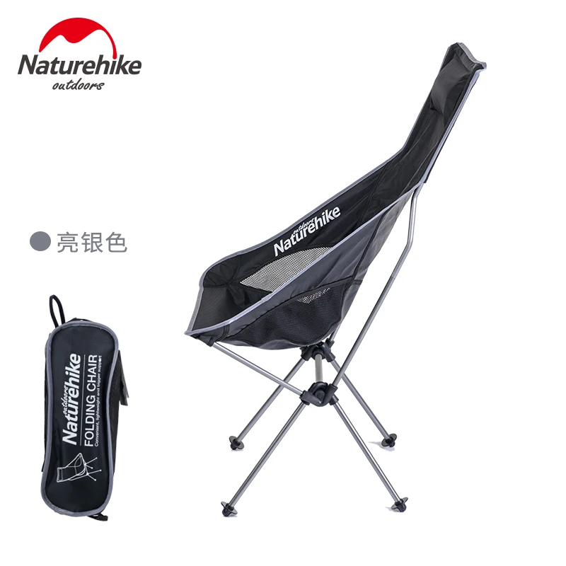 구매 Naturehike-휴대용 초경량 캠핑 의자, 야외 레저 컴팩트 접이식 피크닉 의자 높은 하중 낚시 비치 의자 등받이