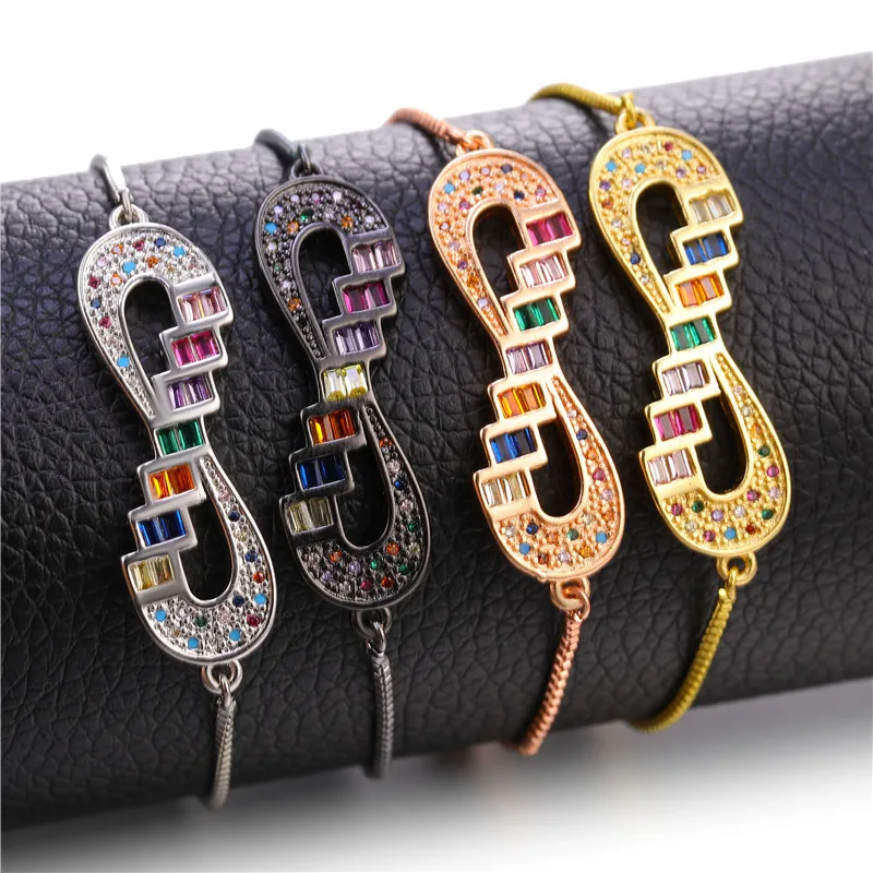 Амулетные браслеты Juya ручной работы фианиты бесконечные символы соединители